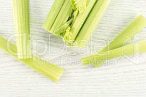 Fresh Celery isolated on grey wood