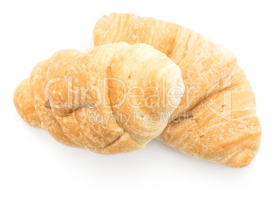 Chocolate croissant isolated on white