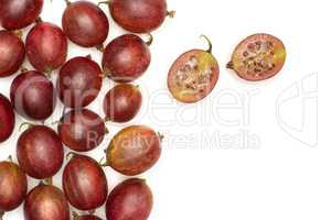 Fresh raw red gooseberry isolated on white