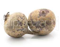 Raw beetroot isolated on white