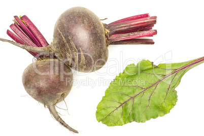 Fresh raw red beetroot isolated on white