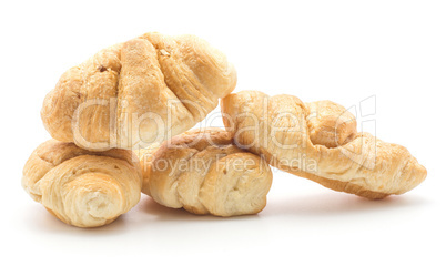 Chocolate croissant isolated on white