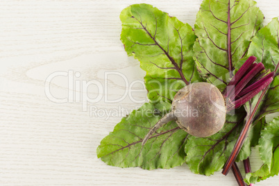 Fresh raw red beetroot on grey wood