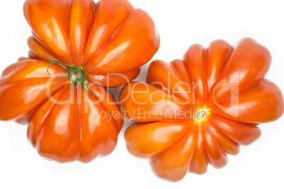 Fresh Raw Beef Tomato isolated on white