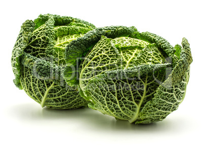 Fresh Savoy Cabbage isolated on white