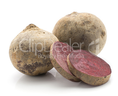 Raw beetroot isolated on white