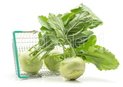 Raw kohlrabi isolated on white