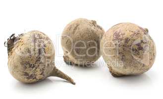 Raw beetroot isolated on white