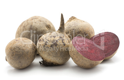 Raw beetroot isolated on white