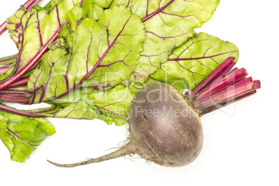 Fresh raw red beetroot isolated on white