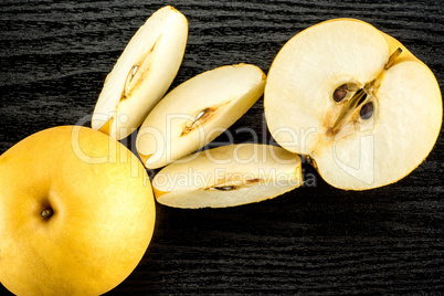 Fresh Nashi golden pear isolated on white