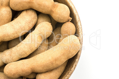 Tamarind fruit isolated on white