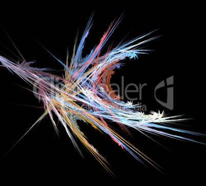 image of one Digital Fractal on Black Color
