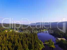 Luftbild Landschaft See Ortschaft Fichtelgebirge