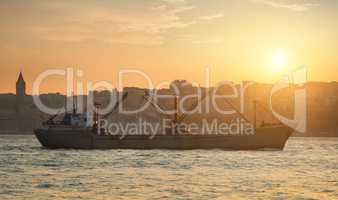 Cargo ship in Istanbul