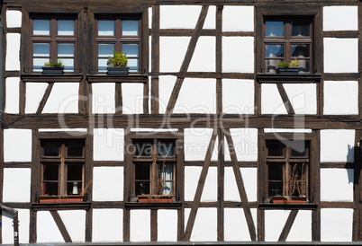 Windows of house in Strasbourg