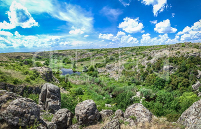 Landscape of the canyon Aktovo and Devil Valley in Ukraine.