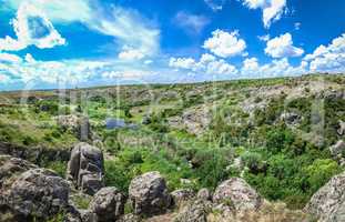 Landscape of the canyon Aktovo and Devil Valley in Ukraine.