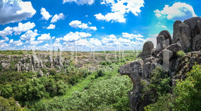 Landscape of the canyon Aktovo and Devil Valley in Ukraine.