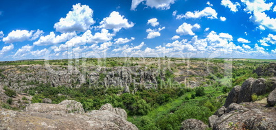 Landscape of the canyon Aktovo and Devil Valley in Ukraine.