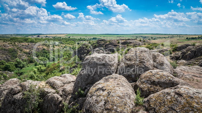 Landscape of the canyon Aktovo and Devil Valley in Ukraine.