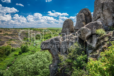 Landscape of the canyon Aktovo and Devil Valley in Ukraine.