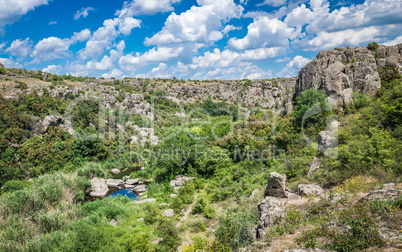 Landscape of the canyon Aktovo and Devil Valley in Ukraine.