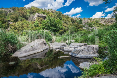 Landscape of the canyon Aktovo and Devil Valley in Ukraine.