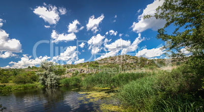 Landscape of the canyon Aktovo and Devil Valley in Ukraine.