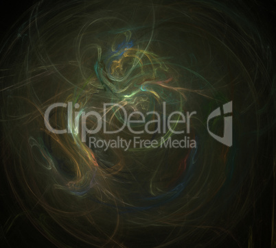 image of one Digital Fractal on Black Color