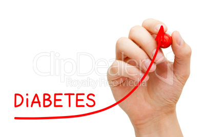 Increase In Diabetes Cases Arrow Concept