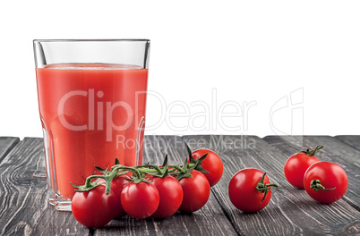 Cherry tomatoes and tomato juice