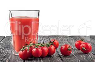 Cherry tomatoes and tomato juice
