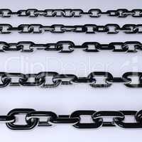 Metal chains colored silver 3d illustration