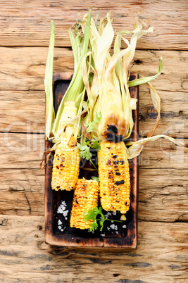 Corn grilled with salt