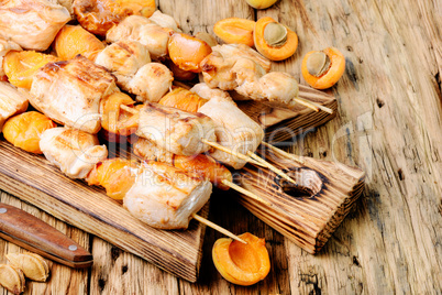 Turkey skewers with apricot pieces