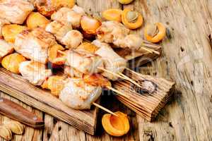 Turkey skewers with apricot pieces