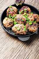 Meatballs in cast iron skillet