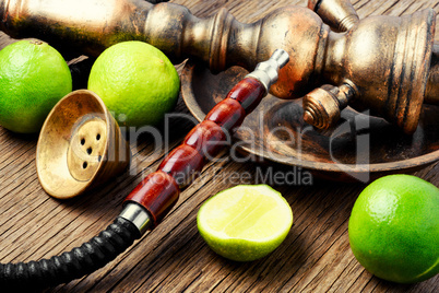 Oriental hookah shisha with lime