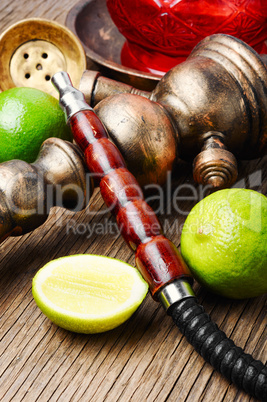 Oriental hookah shisha with lime