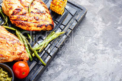 Grilled healthy chicken breasts