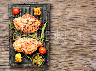 Grilled healthy chicken breasts