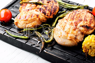 Marinated grilled chicken breasts
