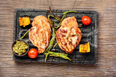 Grilled healthy chicken breasts