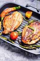 Grilled healthy chicken breasts