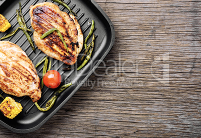 Grilled healthy chicken breasts