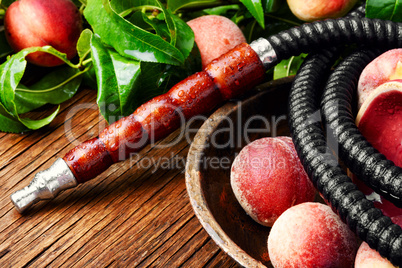 Oriental hookah shisha with peach