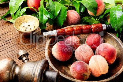 Oriental hookah shisha with peach