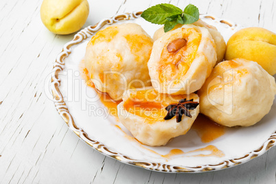 Fruit dumplings with apricot