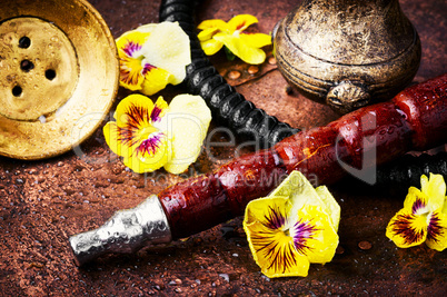 Asian tobacco hookah with flower aroma